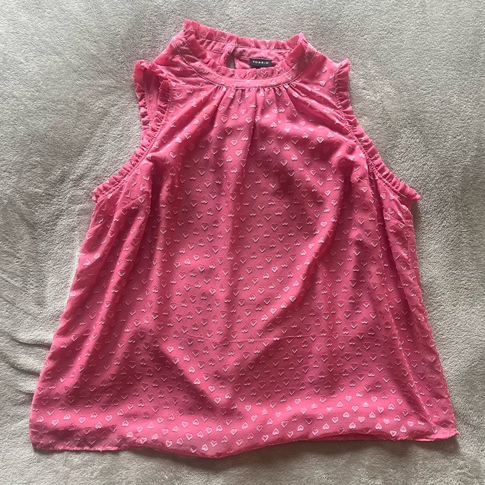 Torrid Pink Heart Pattern Top
